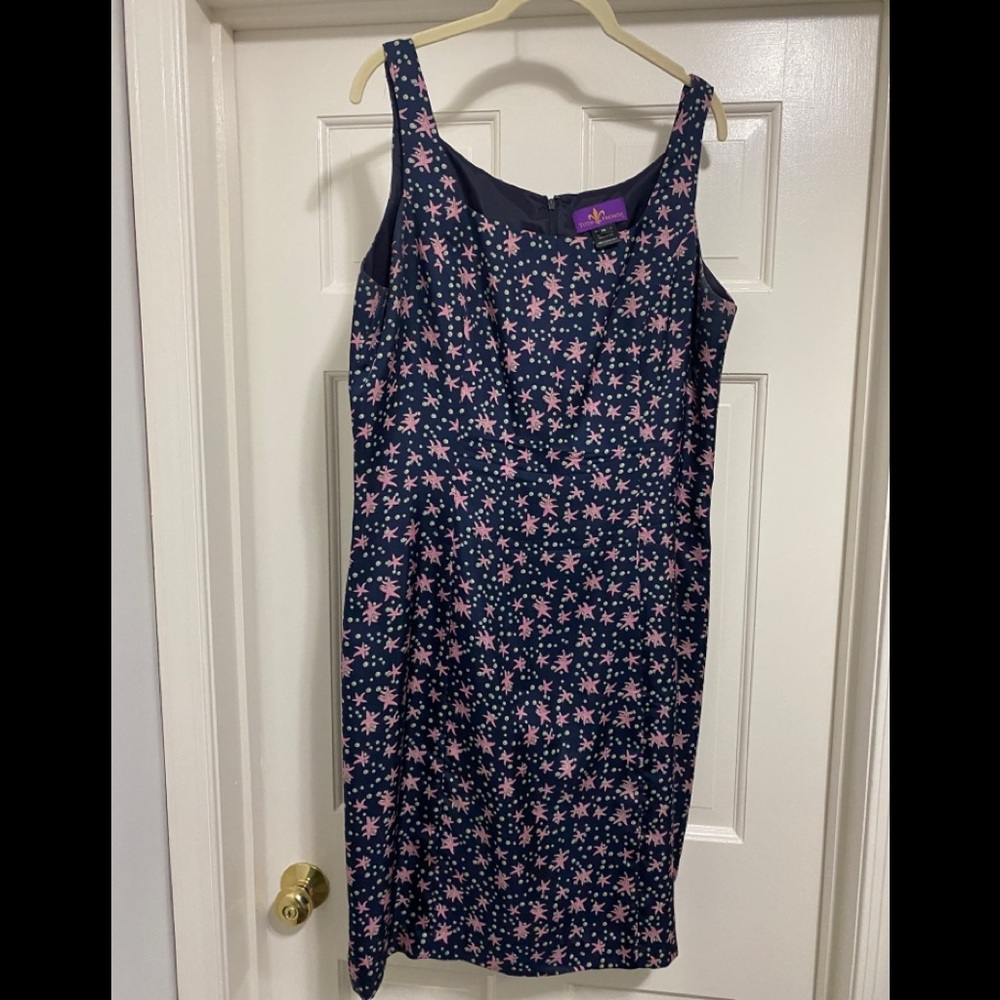 Lovely navy silk tank dress - size 14